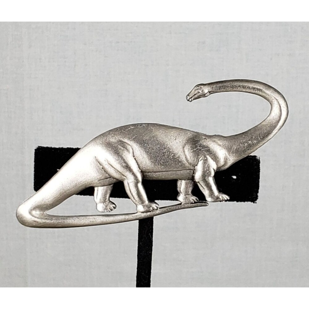 Vintage JJ (Jonette Jewelry) 1986 Pewter Brontosaurus Brooch